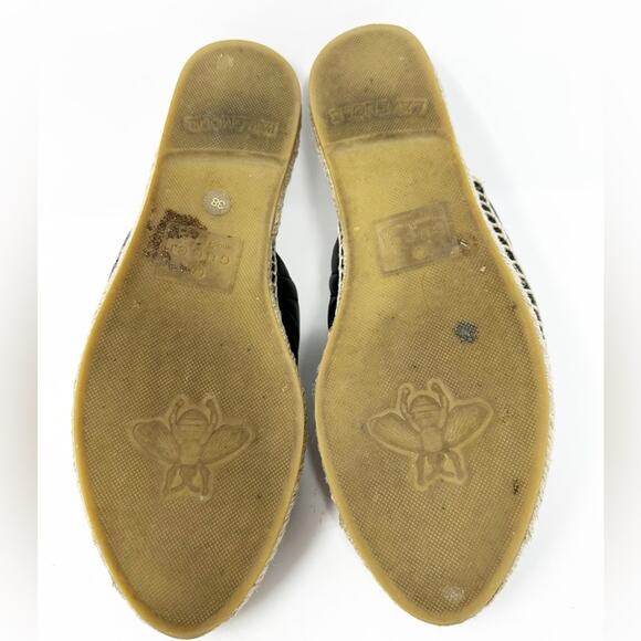 Gucci GG Marmont Espadrilles Black Quilted Flats Mules - Picture 11 of 11